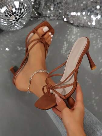 2024 New Summer French Style High-Heeled Open-Toe Slippers For Women, Elegant And Chic | SHEIN US... | SHEIN