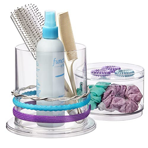 STORi Stackable Clear Plastic Hair Accessory Organizer Set | Round Headband and Hairbrush Holder ... | Amazon (US)