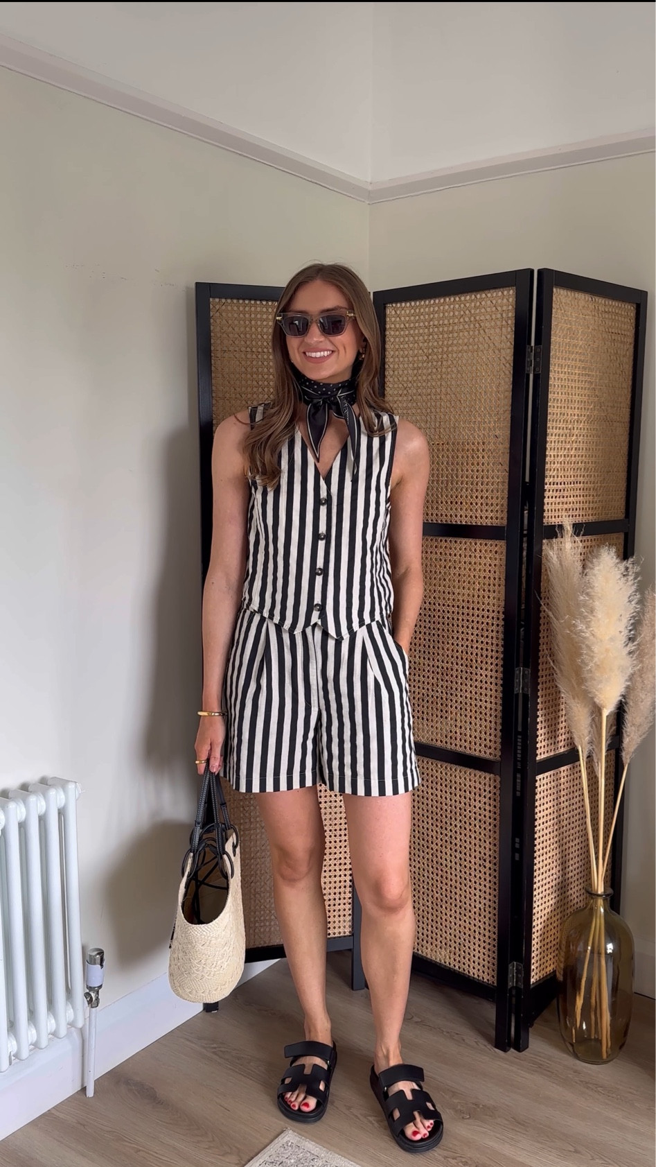 tyling my favourite high-street co-ords

Wearing a size 8 in the ASOS DESIGN waistcoat with linen in mono stripe co-ord
And a size 8 in the ASOS DESIGN dad short with linen in mono stripe co-ord
I’m 5ft 6

Hermes Chypre sandals (dupes linked)

Loewe anagram basket bag 

Ralph Lauren neck scarf

Bottega sunnies



Co-ord, summer holiday outfit, beach club outfit, co-ords 
Summer holiday outfit, city-break outfit 

#LTKeurope #LTKuk #LTKsummer