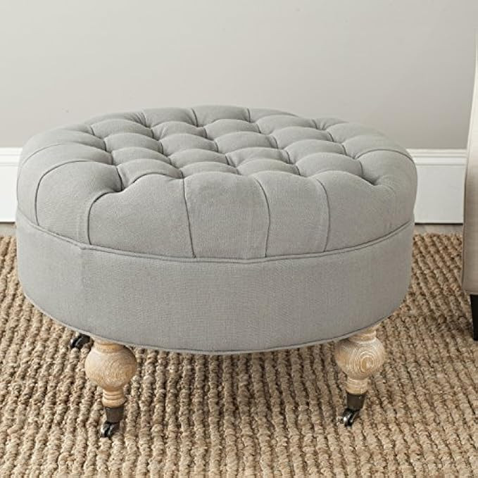 Safavieh Mercer Collection Clara Round Ottoman, Granite | Amazon (US)