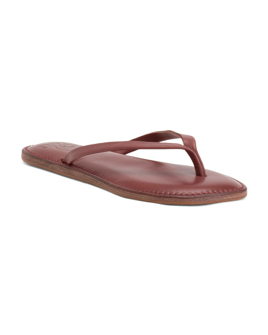 Handmade In Pakistan Leather Thong Flat Sandals | TJ Maxx