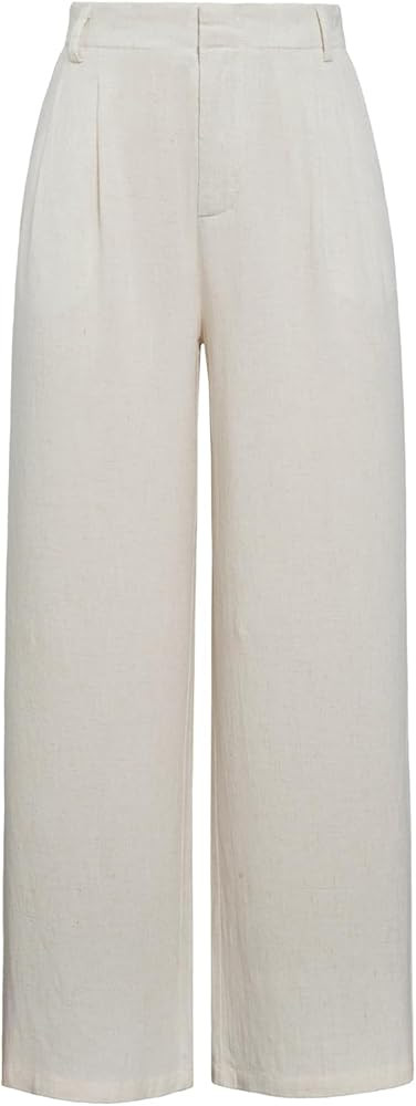 ANRILITA Linen Pants for Women High Waist Casual Flowy Pant Summer Wide Leg Trousers with Pocket | Amazon (US)