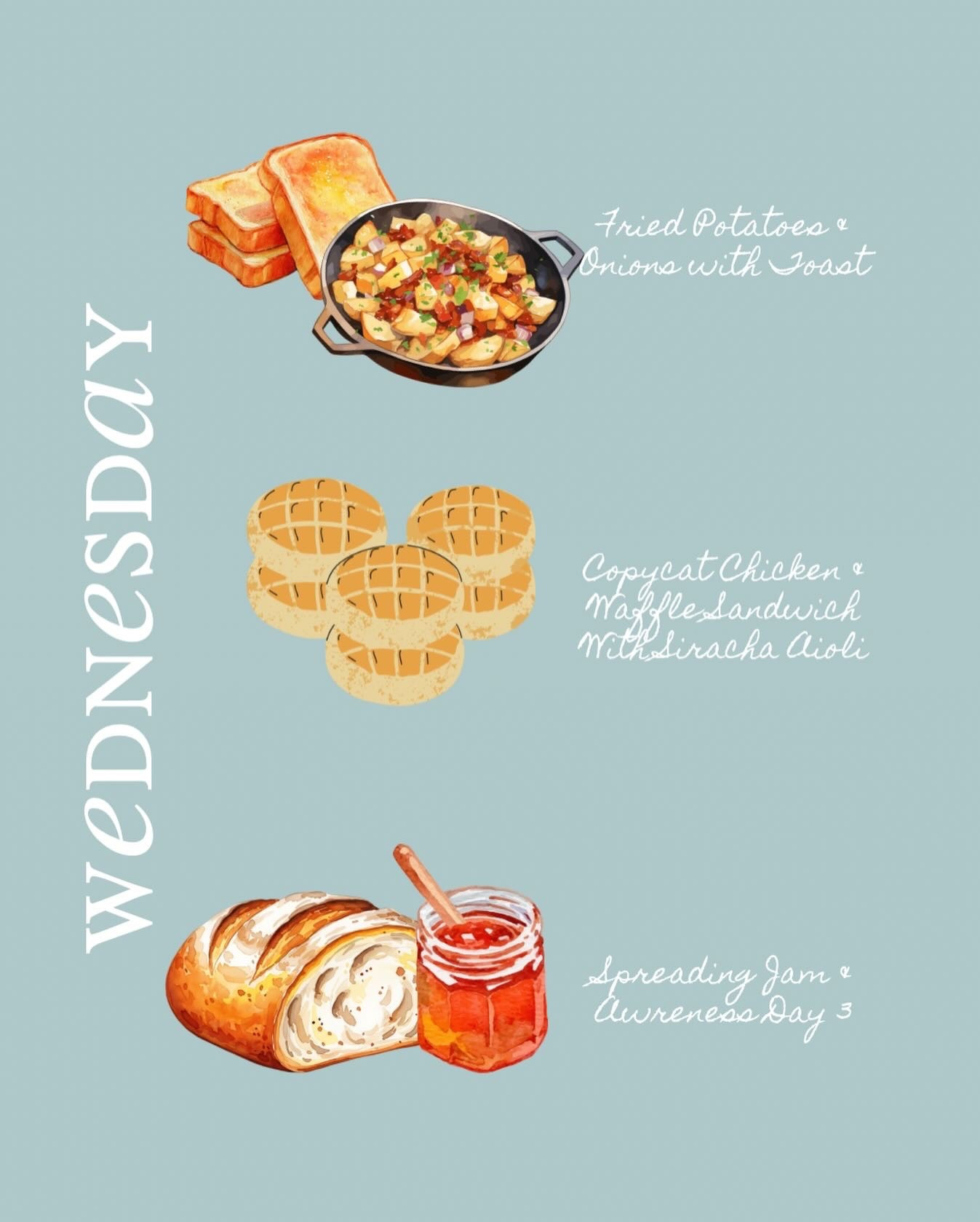 This morning will start with fried potatoes and onions with toast. I noticed the extra potatoes and it just sounded good when I woke up.

Dinner will be copycat chicken and waffle sandwiches with a little sriracha aioli. I have been wanting them all week, so tonight feels like the night to finally make them.

It is Day 3 of spreading jam and awareness for Dressember.

What are you having today?

Gracefully yours,
🫶🏻 Jeanie Jo

#LTKHome #LTKdayinmylife #LTKfoodie