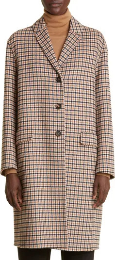 Max Mara Jona 2 Houndstooth Virgin Wool Coat | Nordstrom | Nordstrom