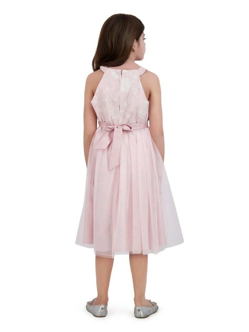 Kensie Girl Embroidered Mesh Special Occasion Dress, Sizes 4-16 | Walmart (US)