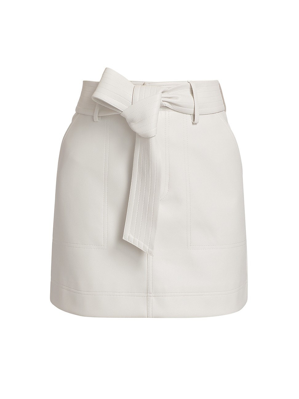 Women's Vallie Faux-Leather Belted Miniskirt - Cloud - Size 6 | Saks Fifth Avenue