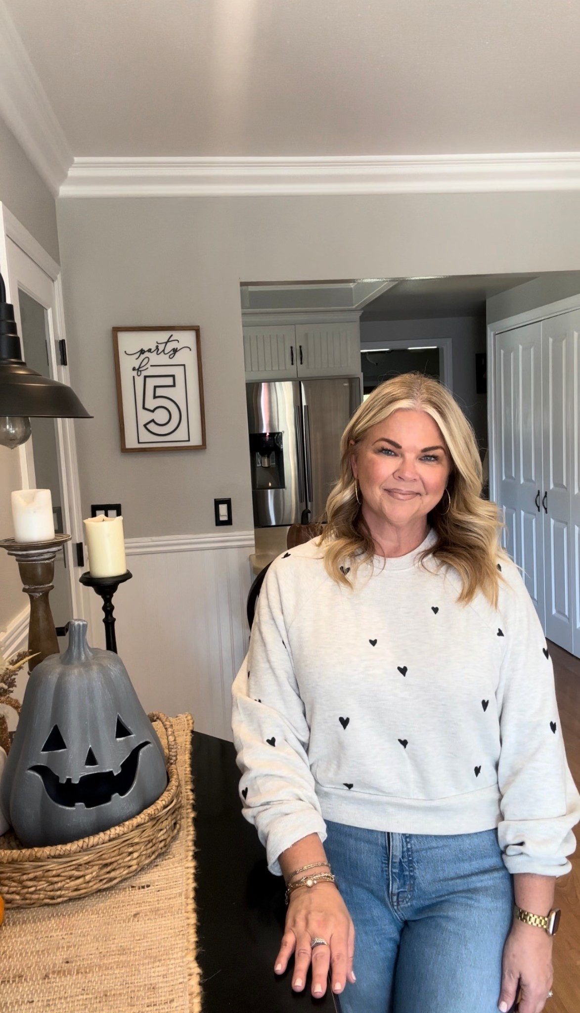 Love this cozy heart sweatshirt! Perfect for moving into Fall & the Holidays. Wearing a Medium 🖤

#LTKOver40 #LTKSeasonal #LTKMidsize