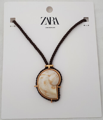 New ZARA 4548/022 SEASHELL CORD NECKLACE SNAIL PENDANT Rope Chain Nautical Shell | eBay US