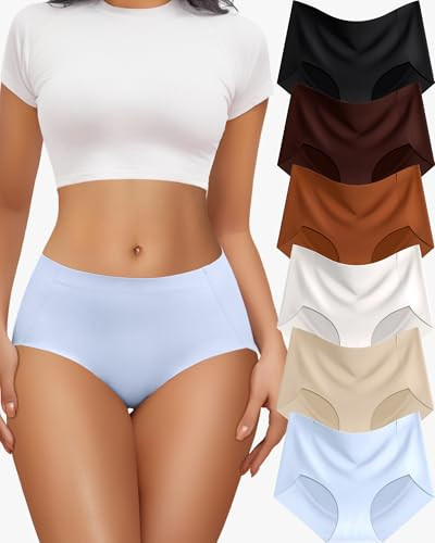 DWGVVX 6 Pack Womens Underwear Seamless Sexy Full Coverage NEW Birthday Valentine Gift for ladies... | Amazon (US)