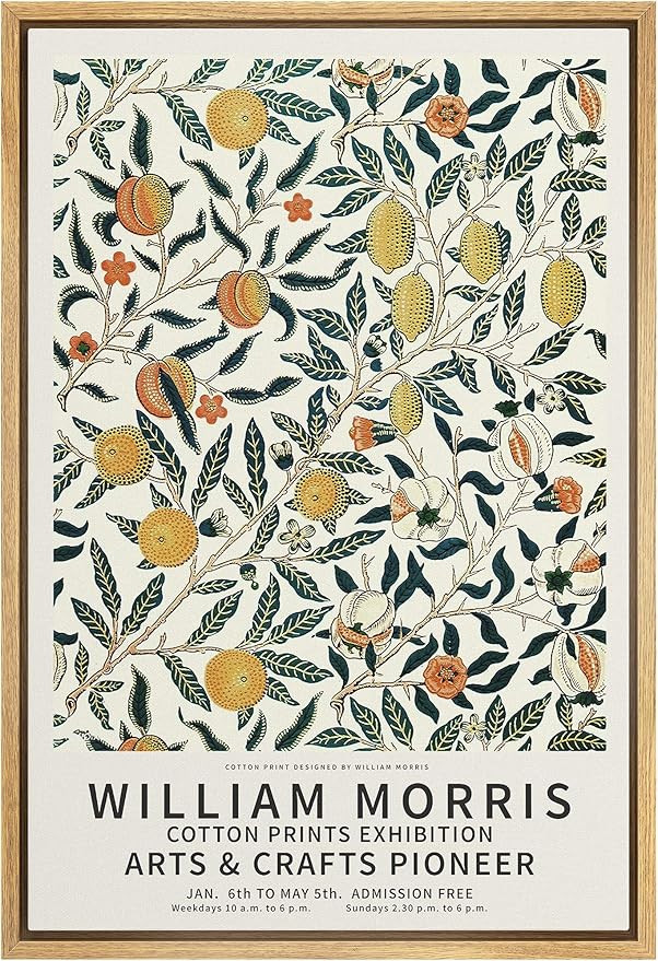 IDEA4WALL Framed Canvas Print Wall Art Cotton Prints Exhibition Poster Master Artist William Morr... | Amazon (US)