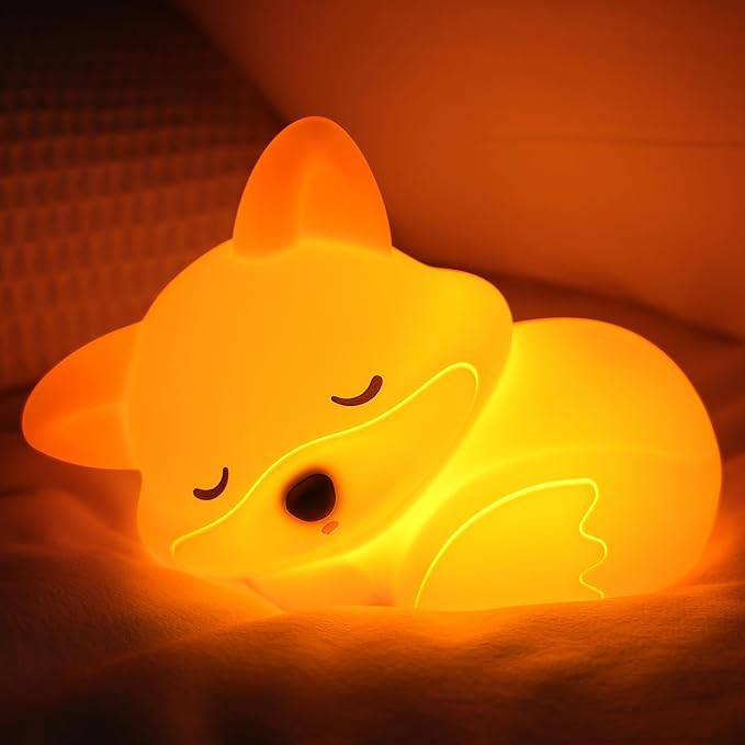 YuanDian Fox Night Light, Squishy Fox Silicone Lamp Novelty Gifts, Rechargeable Dimmable Timer Be... | Amazon (US)