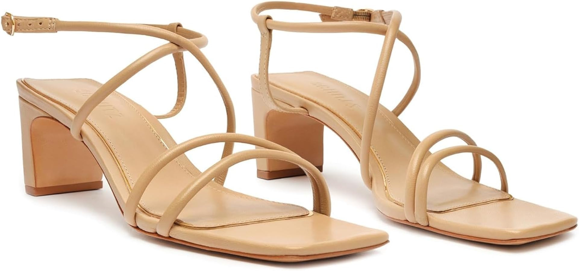 SCHUTZ Women's Aimee Mid Block Sandal | Amazon (US)