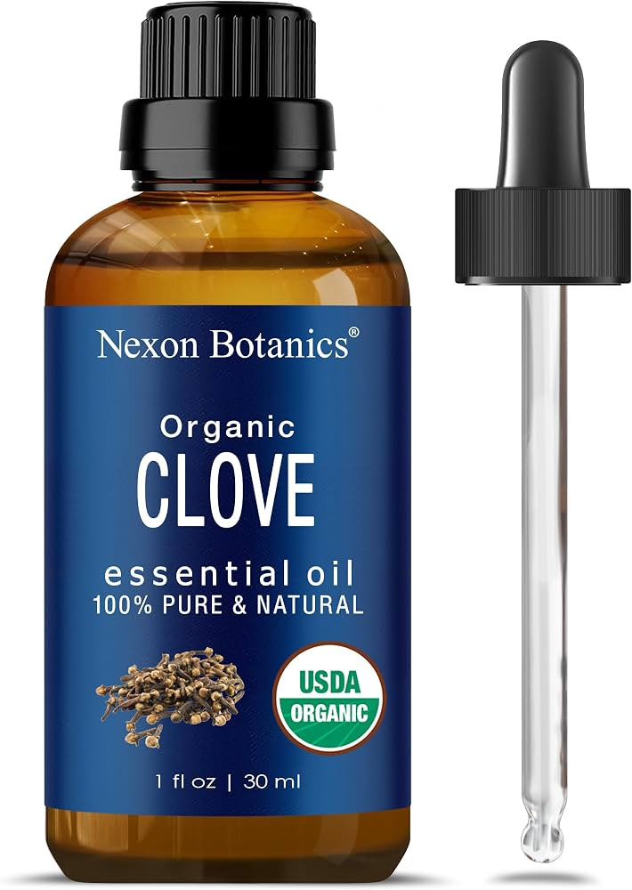 Nexon Botanics Organic Clove Essential Oil, 30 ml, Undiluted, Cruelty-Free, Non-GMO, Soothes Toot... | Amazon (US)