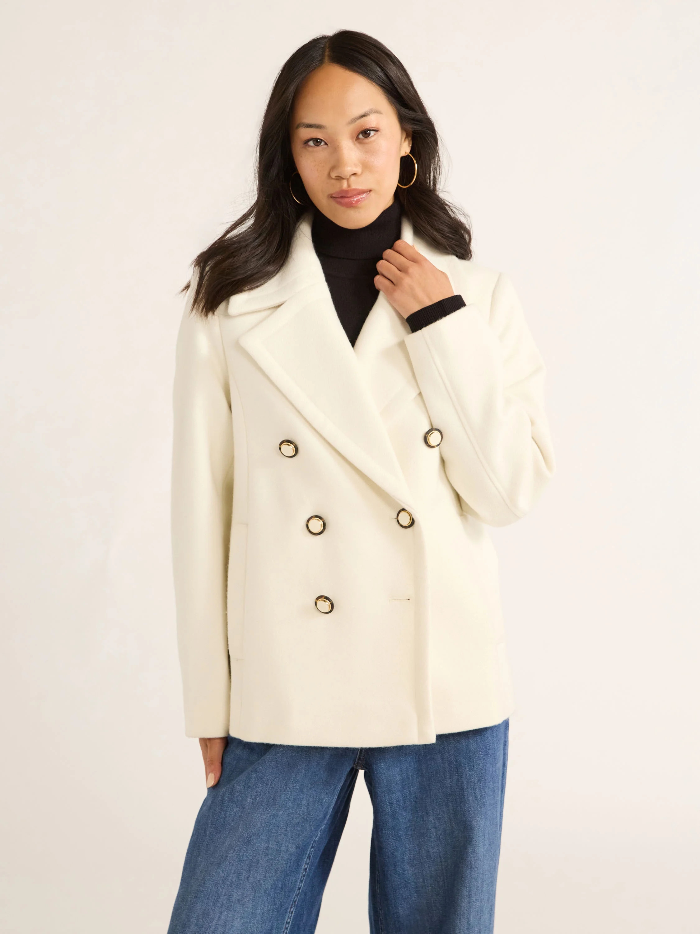 Free Assembly Women’s Double Breasted Peacoat, Midweight, Sizes XS-XXL | Walmart (US)