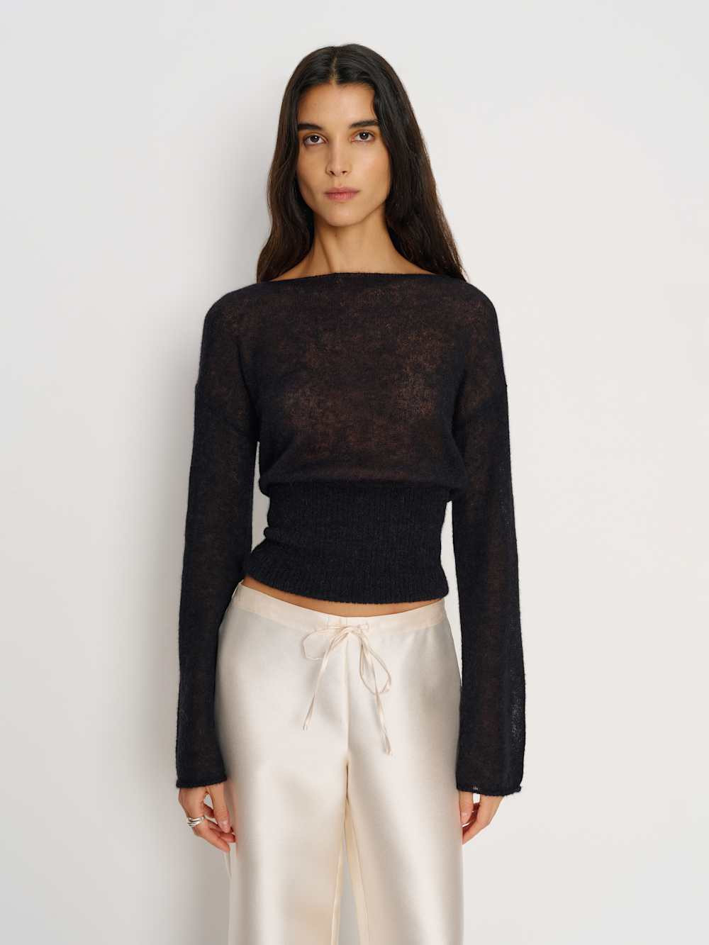 Soren Sheer Alpaca Sweater Top | Reformation (Global)