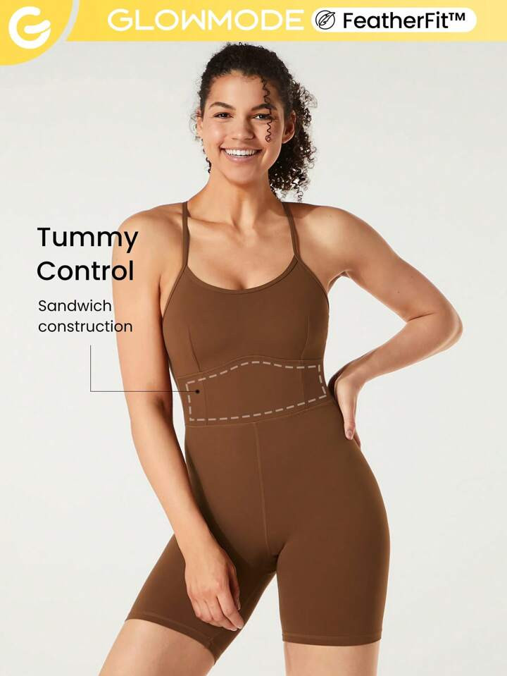 GLOWMODE FeatherFit™ Sports Romper | SHEIN