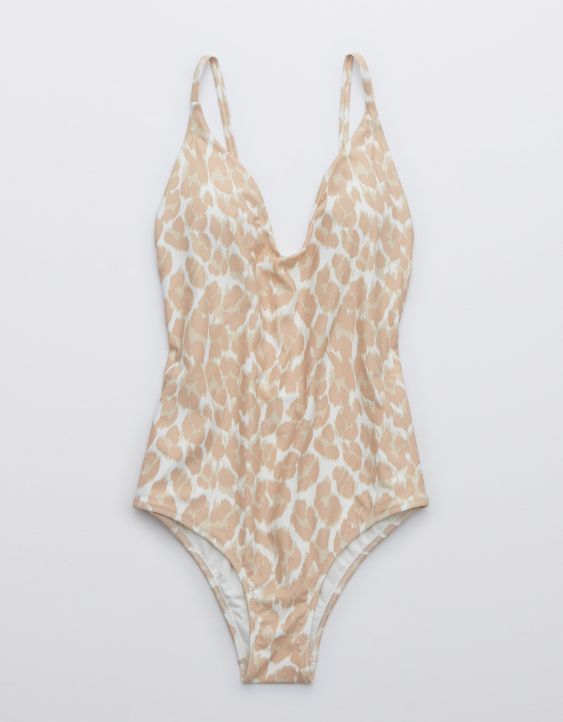 Aerie Leopard Ballet Scoop One Piece Swimsuit | American Eagle Outfitters (US & CA)