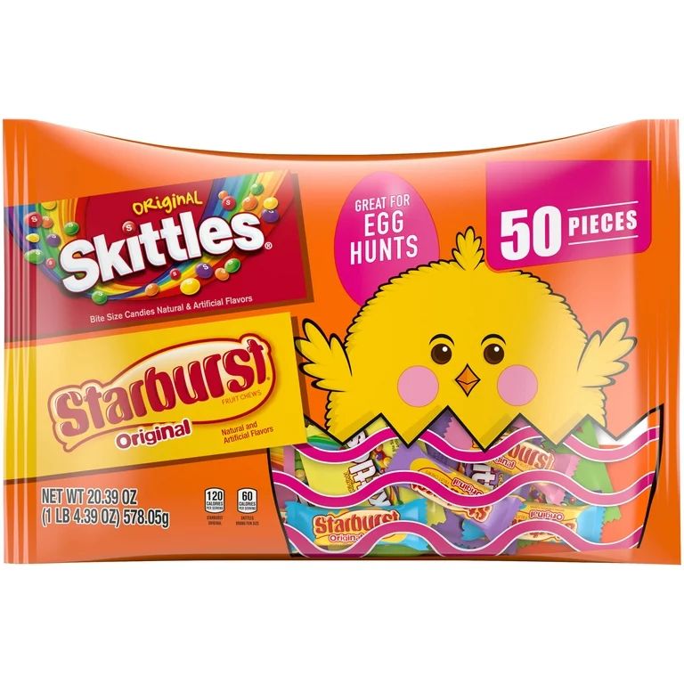 Skittles & Starburst Fun Size Easter Chewy Candy Variety Pack - 50 Ct | Walmart (US)