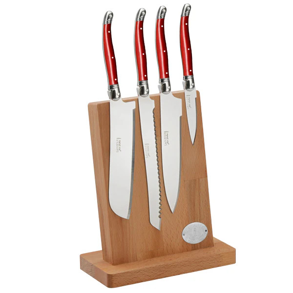 5-Piece Kitchen Knife Set in Red | Over The Moon