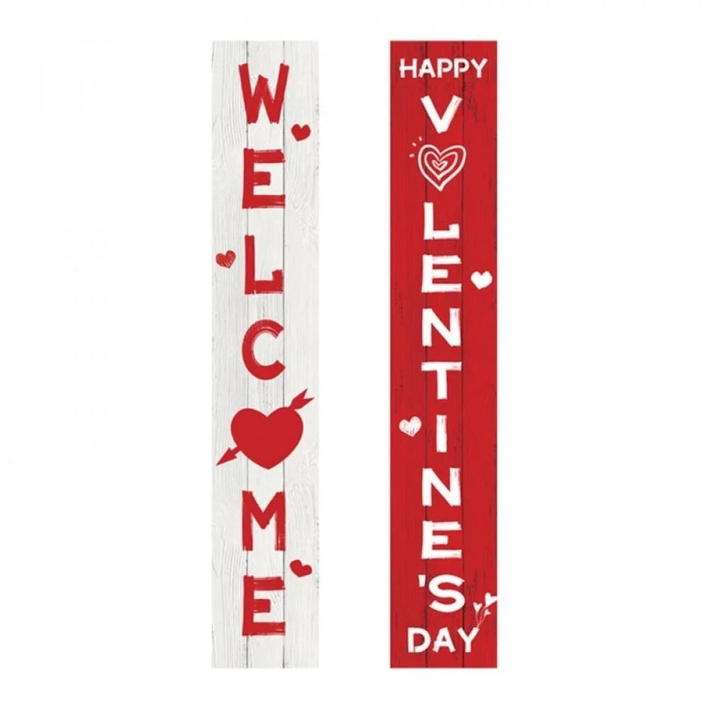 Popvcly 1Set Valentines Day Decorations Banner Door Porch Sign Hanging Love Heart Wall Pendant Do... | Walmart (US)