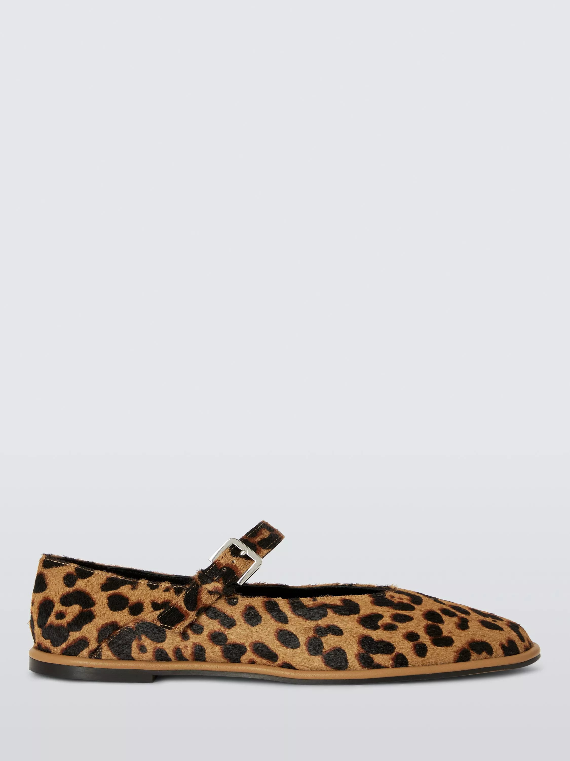 John Lewis Hettie Suede Round Toe High Cut Mary Jane Ballerina Pumps, Tan/Multi | John Lewis (UK)