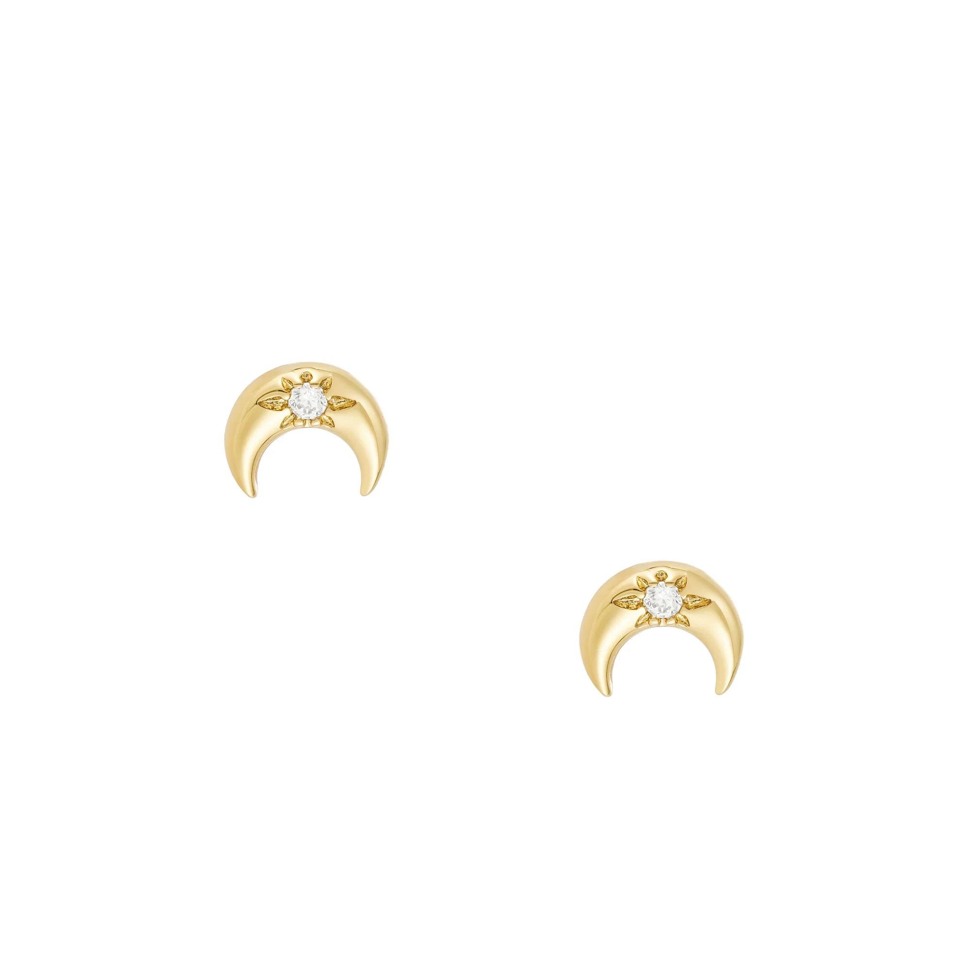 Crescent Moon Studs | Mod and Jo