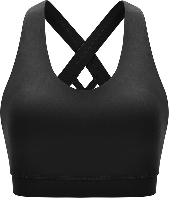 RUNNING GIRL Sports Bra for Women, Criss-Cross Back Padded Strappy Sports Bras Medium Support Yog... | Amazon (US)