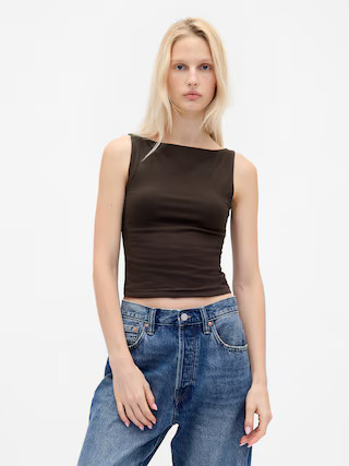 CloseKnit Jersey Boatneck Crop Tank Top | Gap (US)