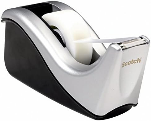 Scotch Desktop Tape Dispenser Silvertech, Two-Tone (C60-St), Black/Silver, 1 Pack | Amazon (US)