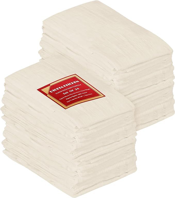 Utopia Kitchen [24 Pack Flour Sack Tea Towels, 28" x 28" Ring Spun 100% Cotton Dish Cloths - Mach... | Amazon (US)