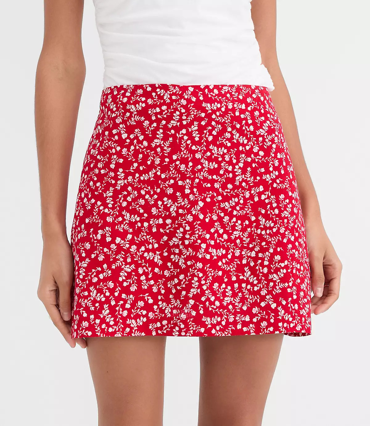 Floral Linen Cotton Modern Mini Skort | LOFT