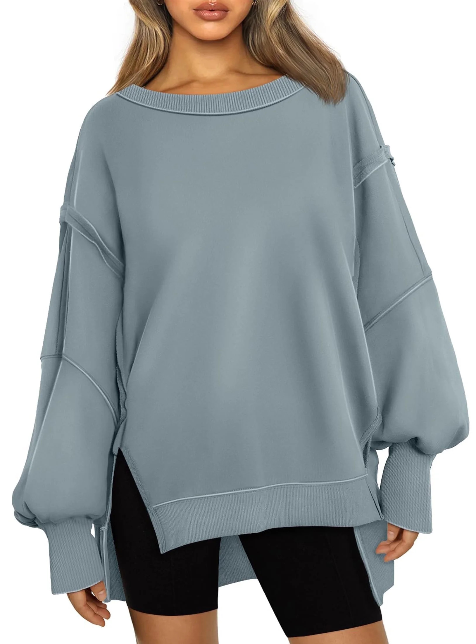 SUNBS Womens Oversized Sweatshirts Crewneck Hoodies Casual Long Sleeve Pullover Fall Winter Cloth... | Walmart (US)