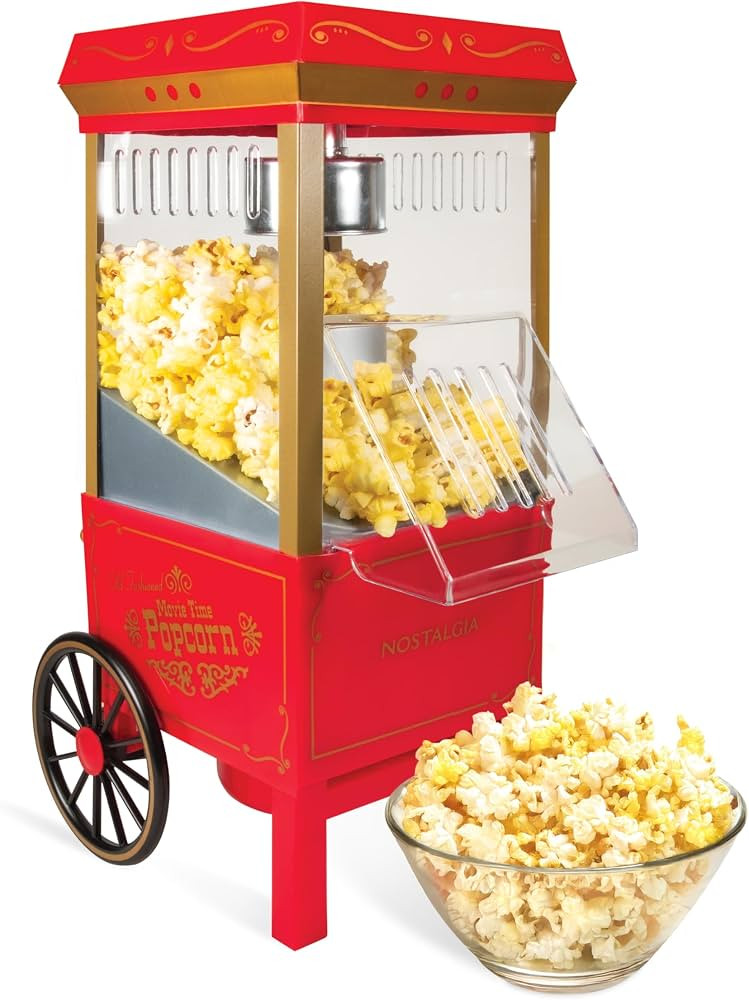 Nostalgia Vintage Hot-Air Popcorn Maker Machine - Makes Up to 12 Cups - Oil-Free - Healthier Popc... | Amazon (US)