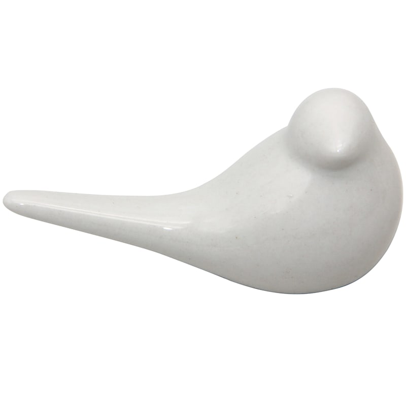 White Glossy Ceramic Mini Bird, 2" | At Home