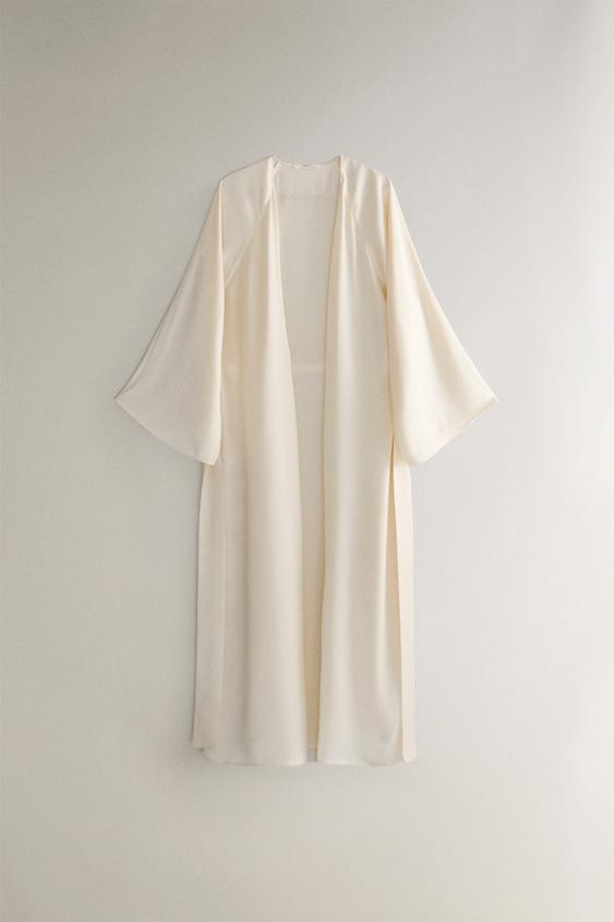 BEIGE SILK ROBE | Zara US