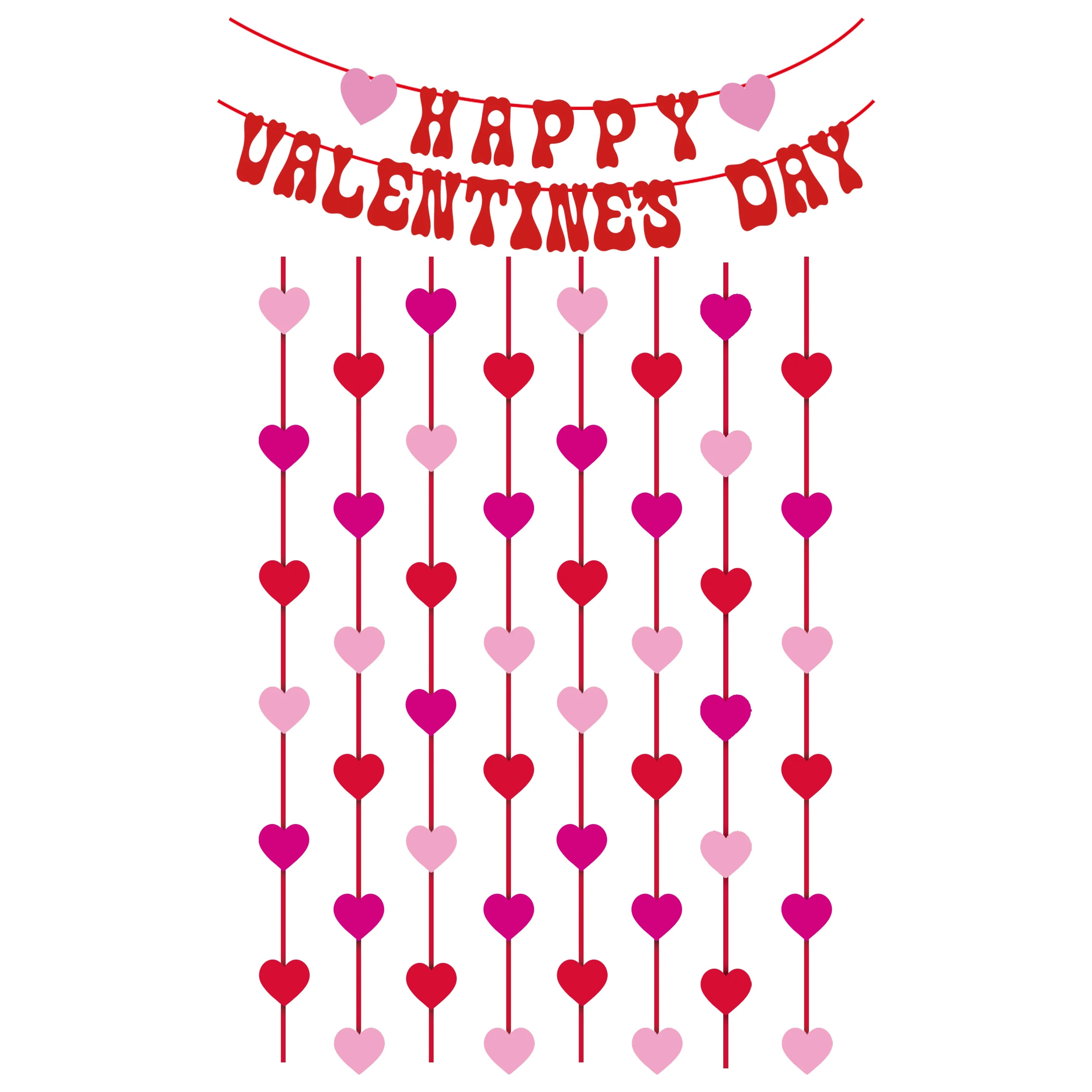 Happy Valentine's Day Decoration Kit, Pink and Red, 10 Pieces, Valentine's Day by Way To Celebrat... | Walmart (US)