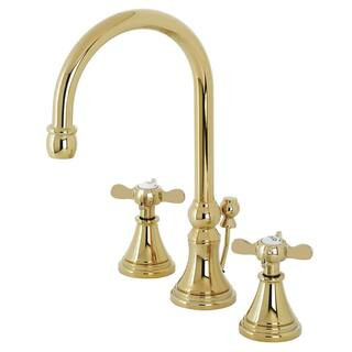 Kingston Brass Essex 8 in. Widespread 2-Handle Bathroom Faucet in Polished Brass HKS2982BEX - The... | The Home Depot