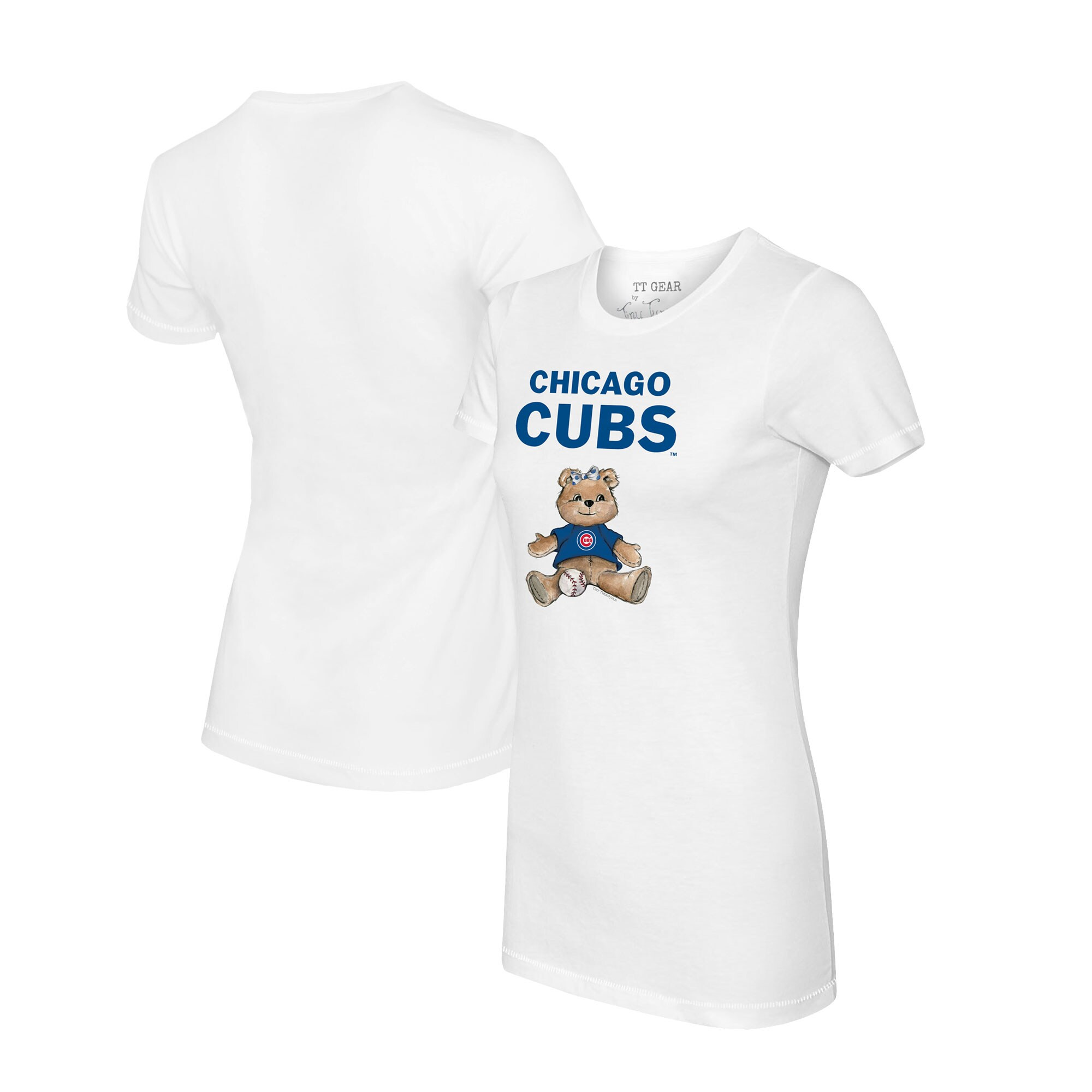 Chicago Cubs Tiny Turnip Women's Girl Teddy T-Shirt - White | Fanatics