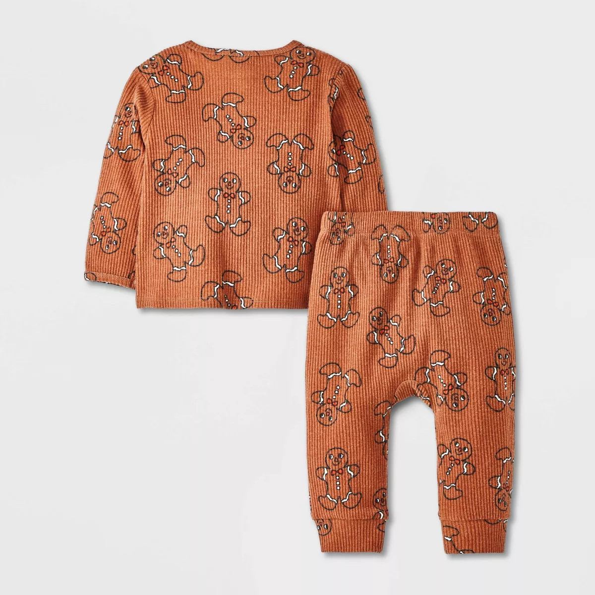 Baby Boys' Gingerbread Cozy Ribbed Top & Bottom Set - Cat & Jack™ Brown | Target