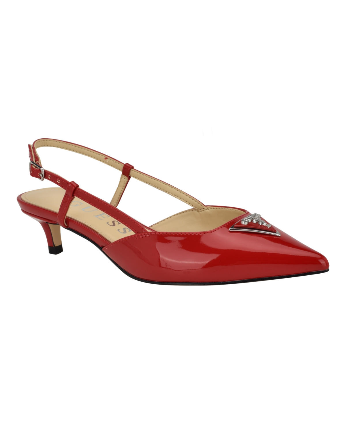 Guess Women's Jesson Pointed Slingback Kitten Heel Mules - Red | Macy's