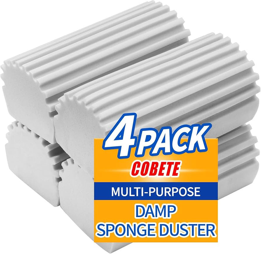 COBETE Damp Clean Duster Sponge,4pack Magic Sponge Eraser,Reusable Damp Dusting Sponge Household ... | Amazon (US)