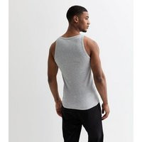 Men's Grey Marl Ribbed Jersey Muscle Fit Vest New Look | New Look (UK)