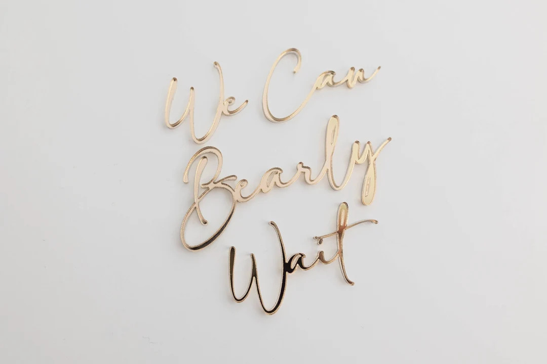 We Can Bearly Wait Acrylic Cake Charm Set | Bearly Cake Charm | Baby Shower Cake Charm | Cake Pla... | Etsy (US)