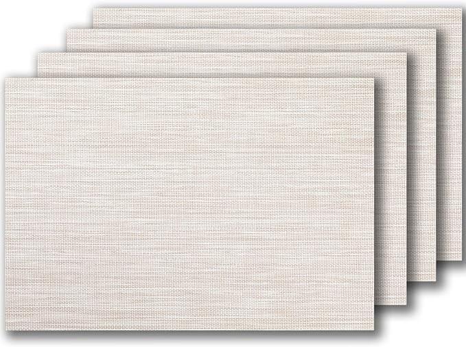 PVC Woven Placemats 4 PCS Wipeable Indoor/Outdoor Table Mats Washable Vinyl Place Mats for Dining... | Amazon (US)