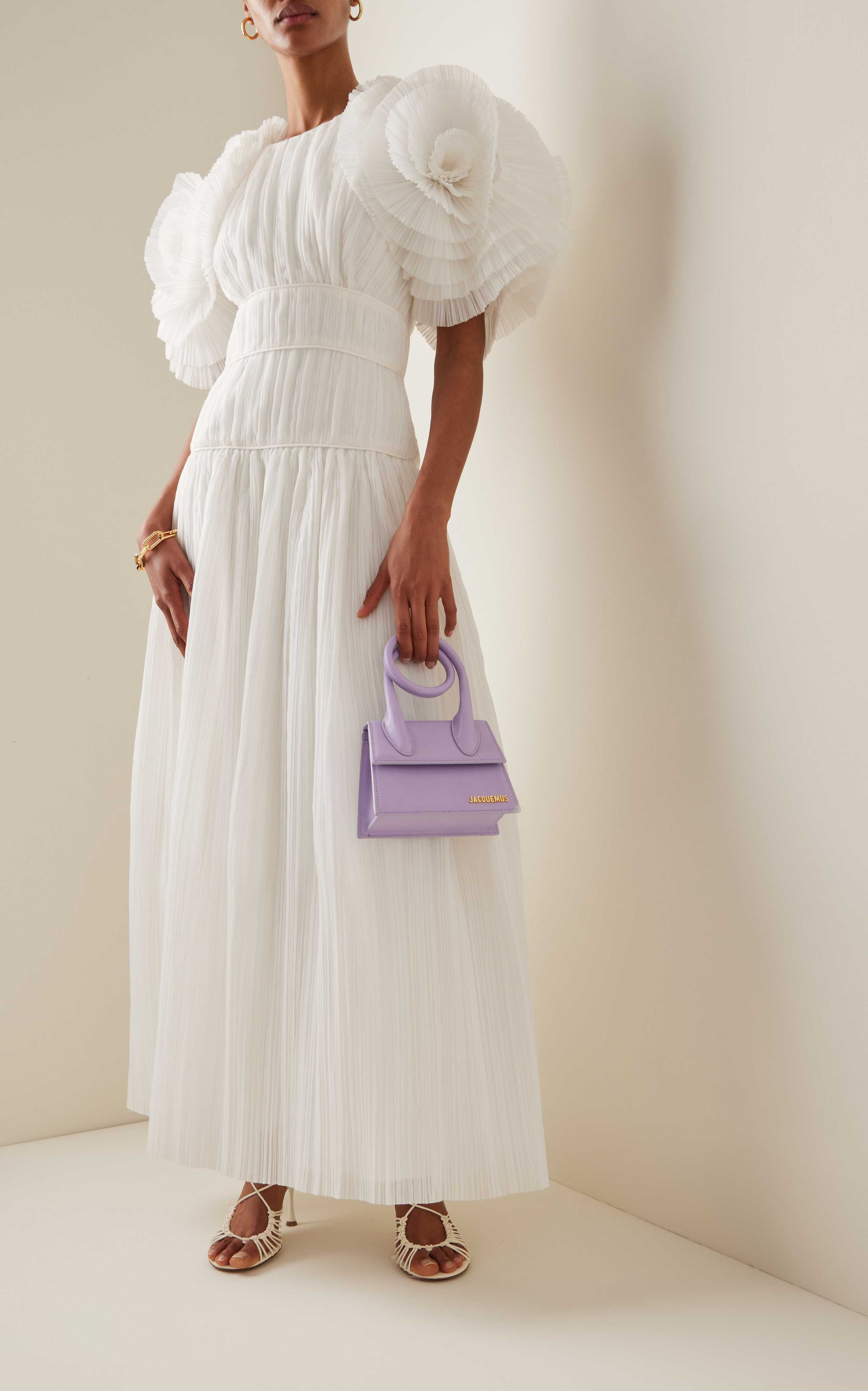 Expressive Ruffle-Detailed Pleated Maxi Dress | Moda Operandi (Global)