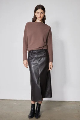 Vegan Leather A-Line Skirt | Ruti