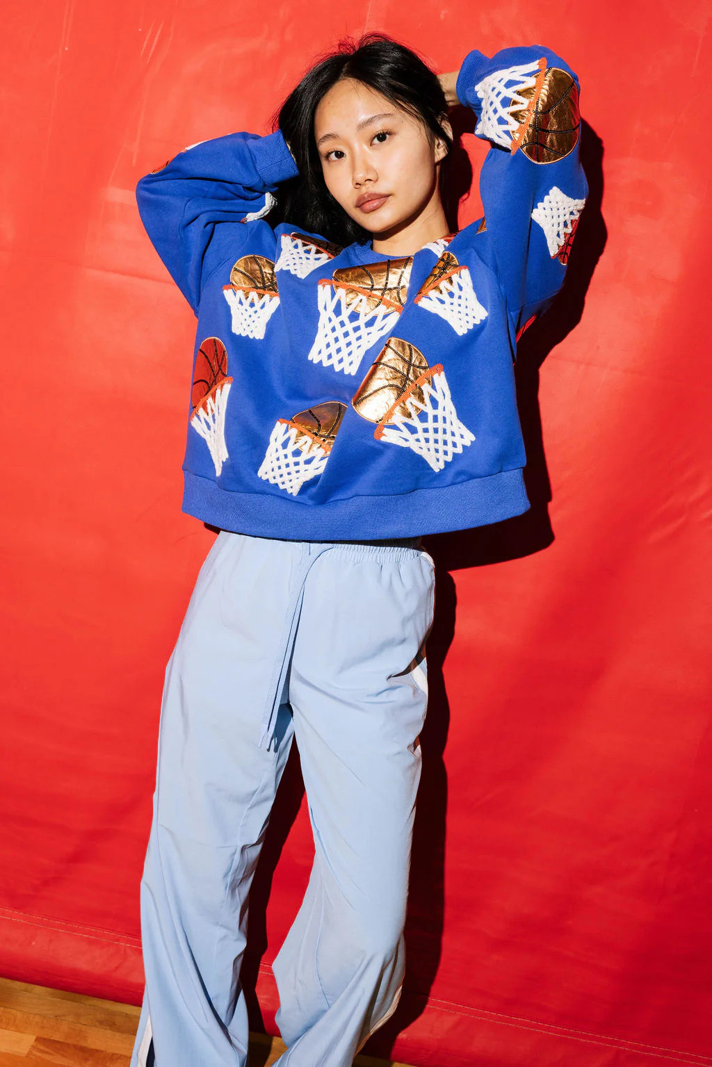 Royal Blue Basketball Hoop Sweatshirt | Queen of Sparkles