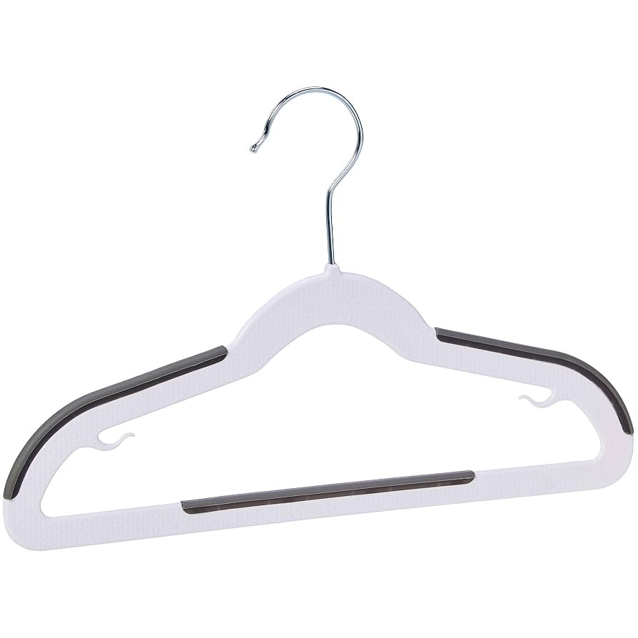 Amazon Basics Plastic Kids Clothes Hangers, Non-Slip 30-Pack, White and Black, 12.8 L x 8 W x 0.2... | Amazon (US)