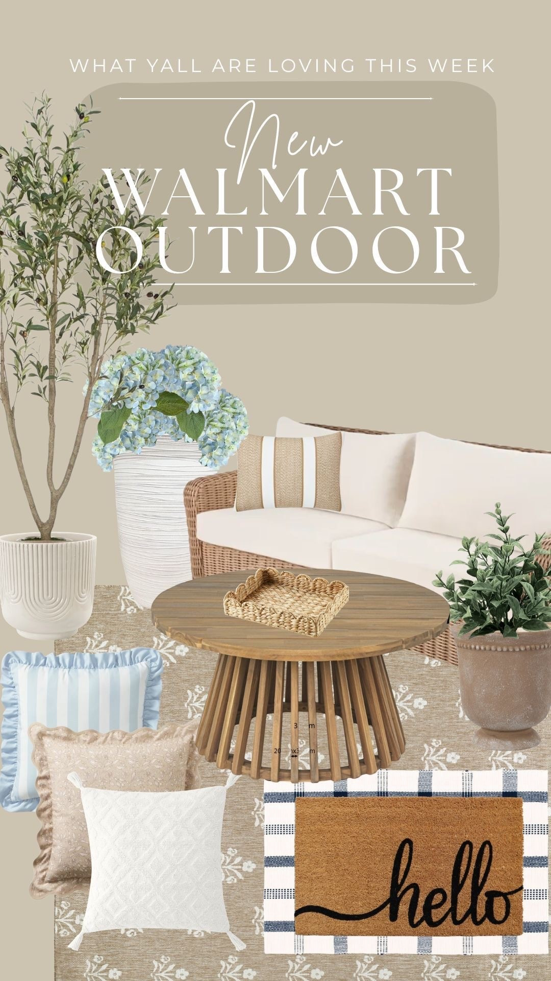 Blues whites and neutral spring decor refresh for backyard/patio or porch! Obsessed with adding different textures and patterns! 

#LTKHome