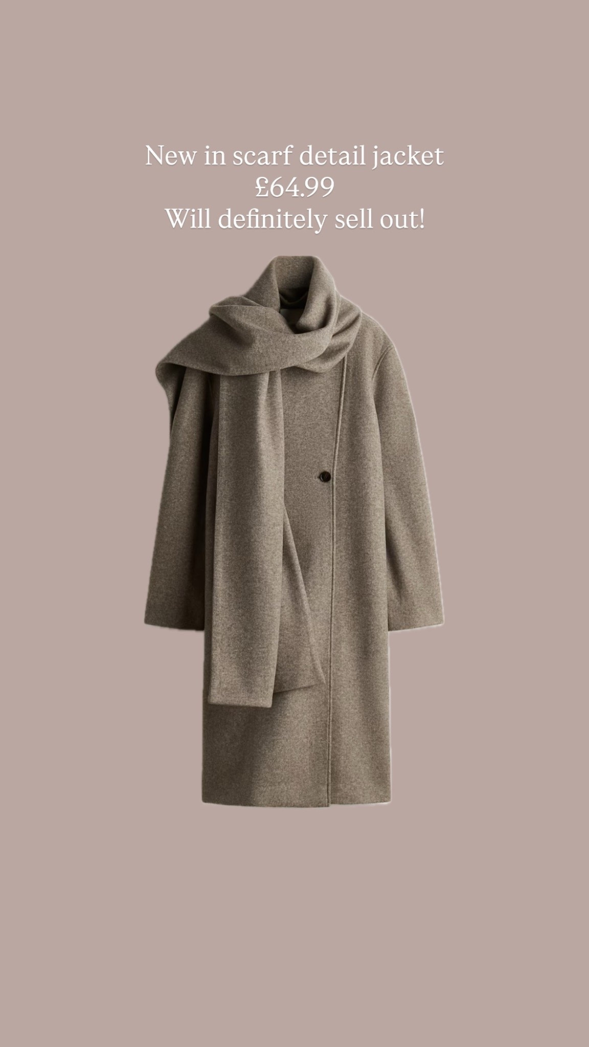 H&M scarf detail jacket. 🧥 

#LTKeurope #LTKautumn #LTKwinter